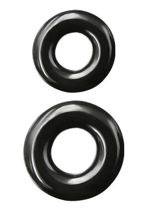 Renegade Double Stack Black Cock Ring Set Non-Vibrating