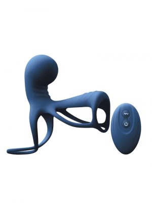 Renegade Gladiator Silicone Vibrating Penis Harness - Blue