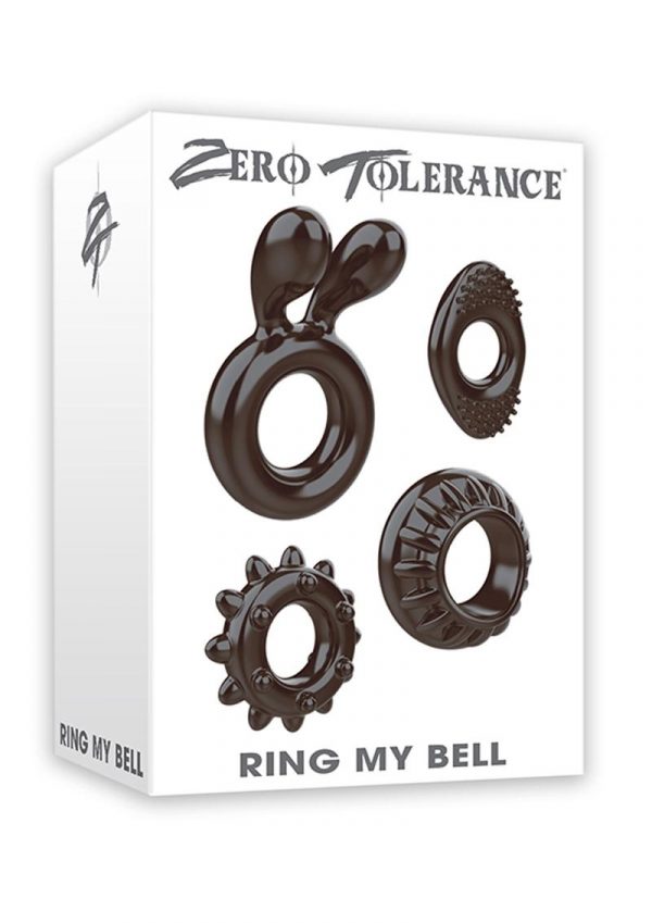 Ring My Bell Cock Ring Set of 4 Rubber Waterproof Black