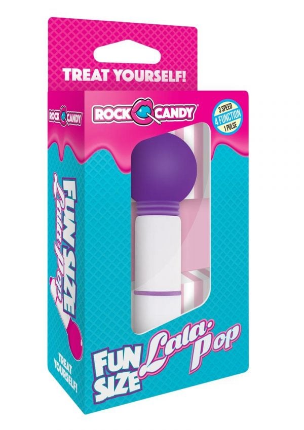 Rock Candy Fun Size Lala Pop Mini Massager Multi Function Shower Proof Purple
