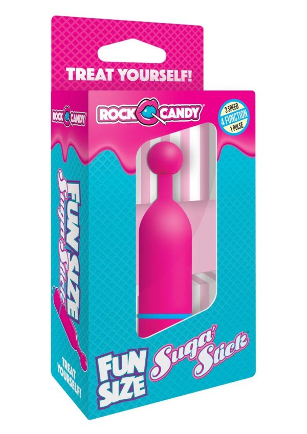 Rock Candy Fun Size Suga Stick Multi Function Bullet Splashproof Pink