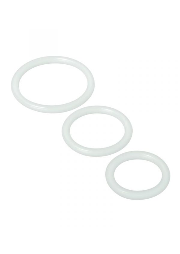 Trinty Vibes Cock Rings 3pc Set Silicone  Clear