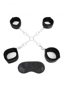 Lux Fetish Hog Tie With 4 Universal Soft Restraint Cuffs Adjustable