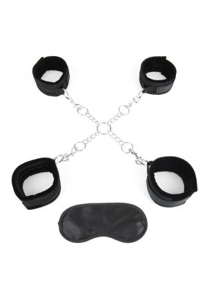Lux Fetish Hog Tie With 4 Universal Soft Restraint Cuffs Adjustable
