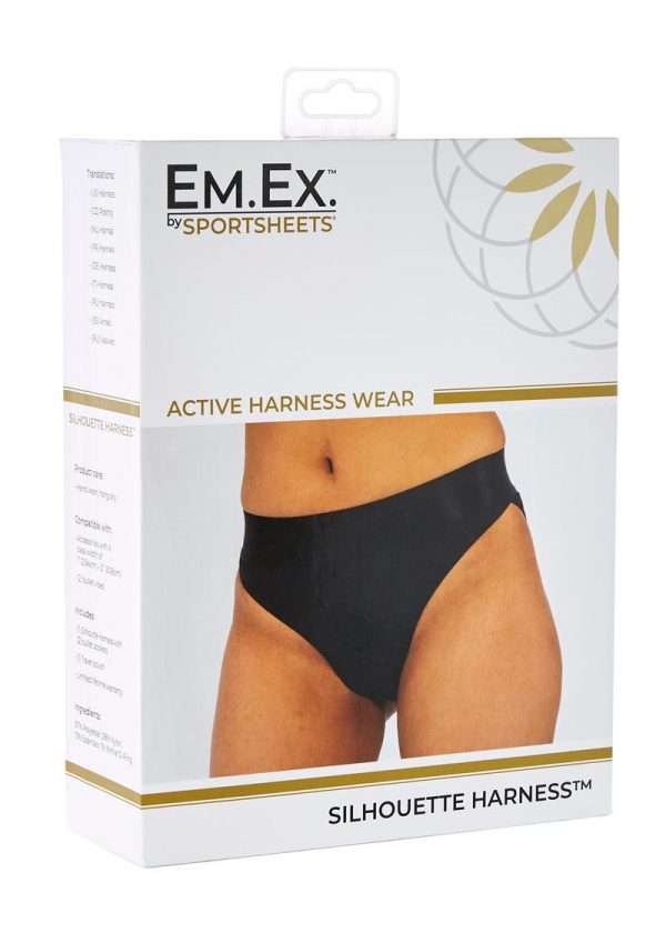 EM. EX. Active Harness Wear Silouette Harness Bikini Cut Black Double Extra Large -34-37