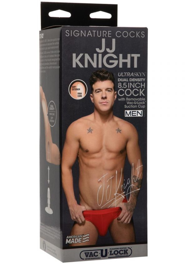 Signature Cock JJ Knight Ultraskyn Dual Density Silicone Non Vibrating 8.5  Inch Dildo Flesh