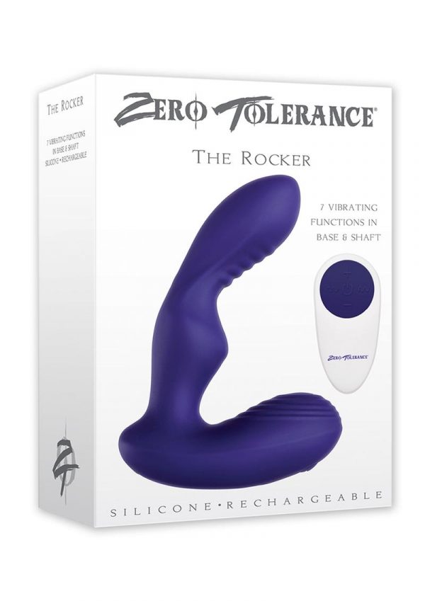Zero Tolerance The Rocker Silicone USB Rechargeable Wireless Remote Control Prostate Massager Waterproof Navy Blue 5.26 Inches