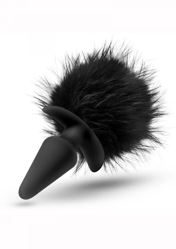 Temptasia Bunny Tail Pom Plug Anal Non Vibrating Silicone Black