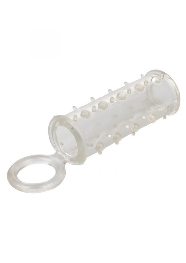 Sensation Enhancer Penis Sleeve With Scrotum Support Ring Clear