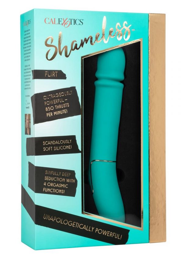 Shameless Flirt Vibrator Thrusting Power Silicone  Waterproof USB Rechargeable Teal
