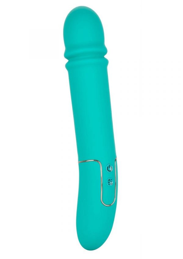 Shameless Flirt Vibrator Thrusting Power Silicone  Waterproof USB Rechargeable Teal