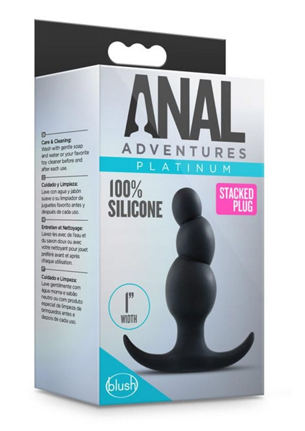 Anal Adventures Platinum Stacked Anal Plug Black