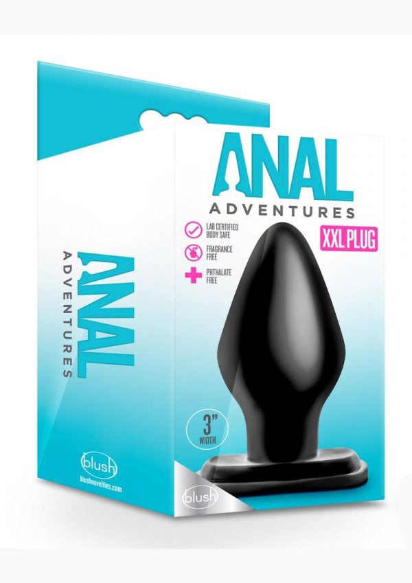 Anal Adventures  XXL Anal Plug Silicone Black 3 Inch Width