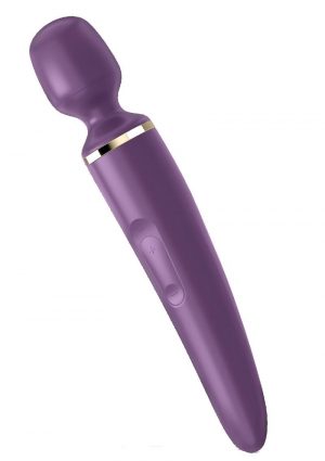 Wand-er Woman USB Rechargeable Silicone Massager Waterproof Purple/Gold 13 Inches