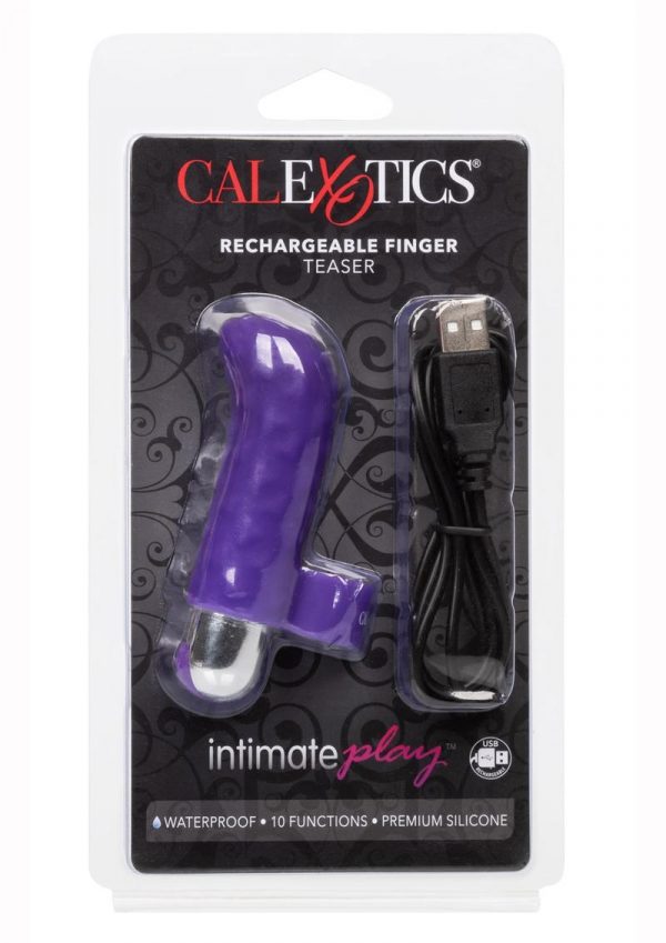 Intimate Play USB Rechargeable Finger lTeaser Silicone Waterproof Purple 2.75