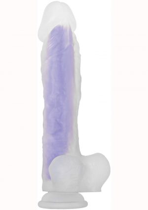 Luminous Stud Dildo With Balls - Purple