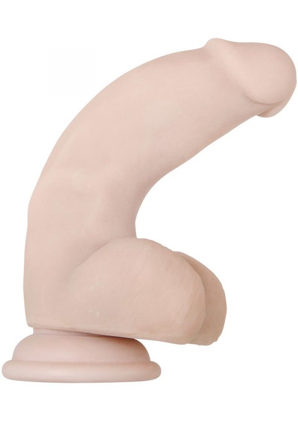 Real Supple Poseable Dildo With Balls 7in - Vanilla