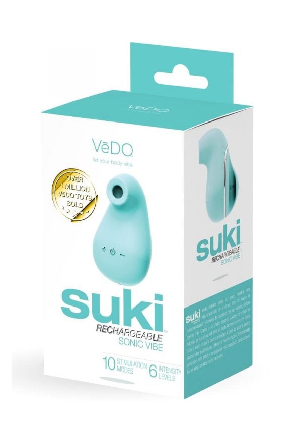 VeDO Suki Rechargeable Silicone Sonic Vibrator - Tease Me Turquoise