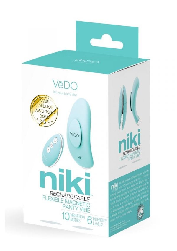 VeDO Niki Rechargeable Silicone Panty Vibrator - Tease Me Turquoise