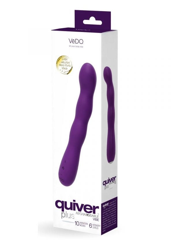 VeDO Quiver Plus Rechargeable Silicone Vibrator - Deep Purple