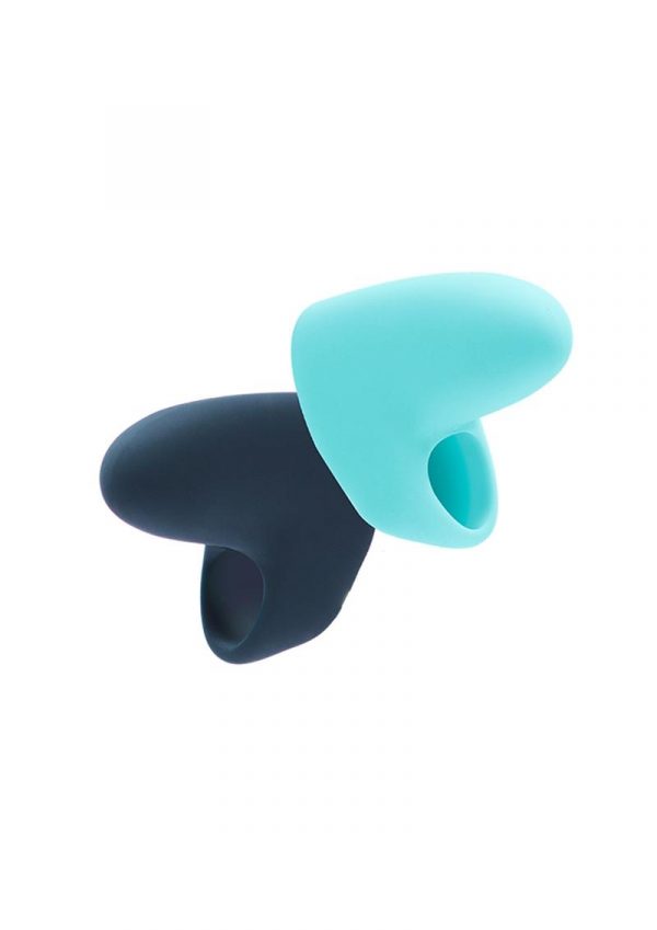 VeDO Ayu Mini Finger Vibrator (Set of 2) - Just Black/Tease Me Turquoise