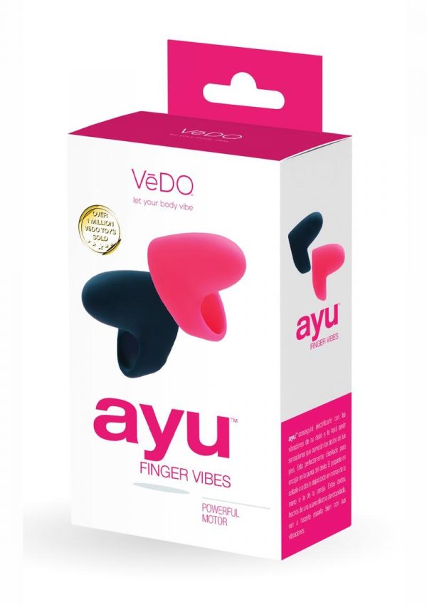 VeDO Ayu Mini Finger Vibrator (Set of 2) - Just Black/Foxy Pink