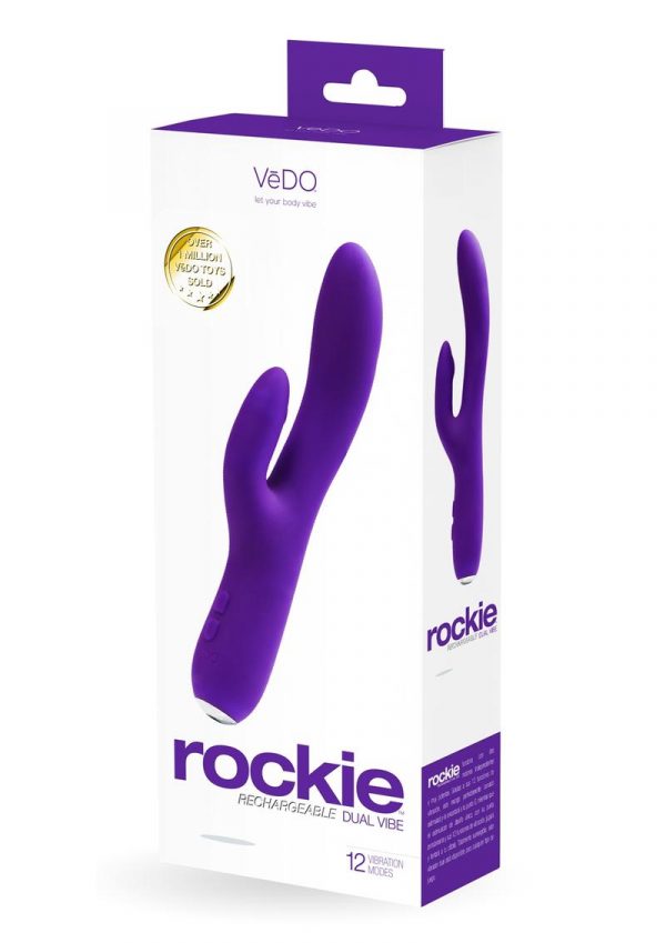 VeDO Rockie Rechargeable Silicone Dual Vibrator - Into You Indigo
