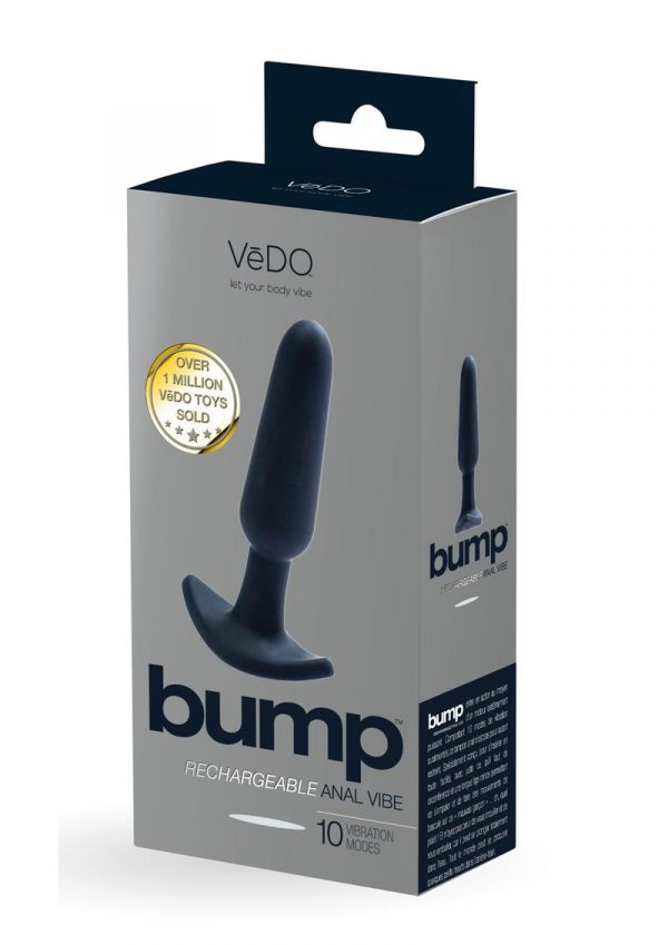 VeDO Bump Rechargeable Silicone Anal Vibrator - Just Black