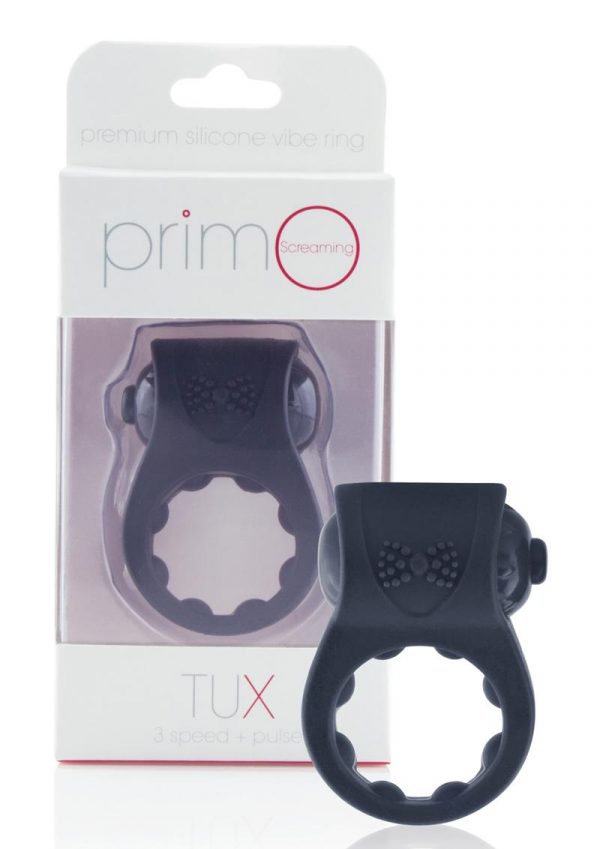 Primo Tux Silicone Vibrating Ring - Black
