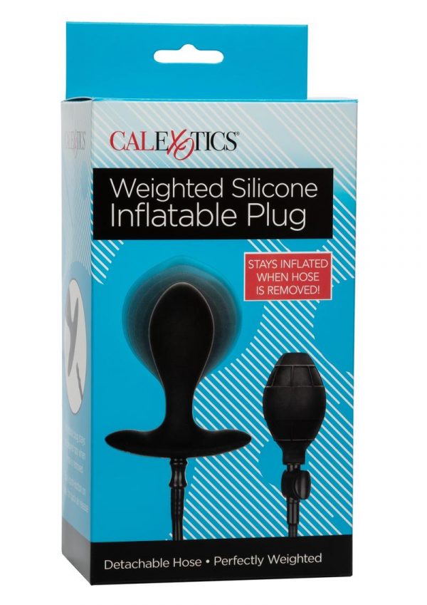 CalExotics Weighted Silicone Inflatable Plug - Black