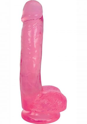 Lollicock Slim Stick Dildo With Balls 7in - Cherry Ice