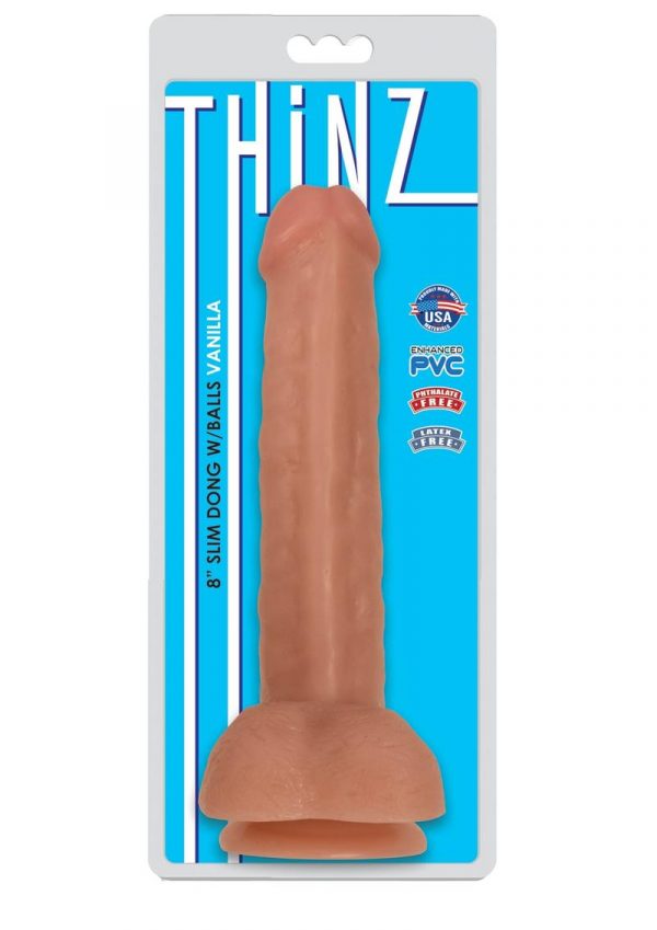 Thinz Slim Dong With Balls 8in - Vanilla