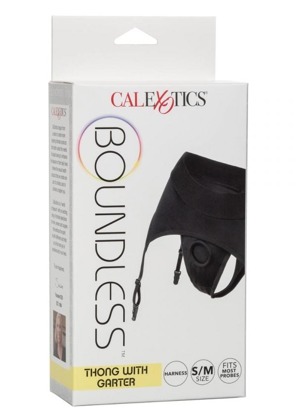 Boundless Thong With Garter Harness - S/M - Black