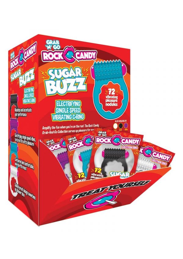 Rock Candy Suger Buzz Vibrating Cock Rings Display (24 Per Display)