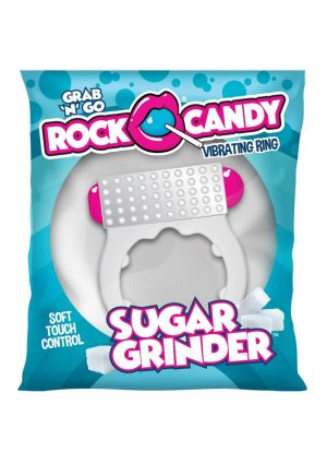 Rock Candy Sugar Grinder Vibrating Cock Ring - White