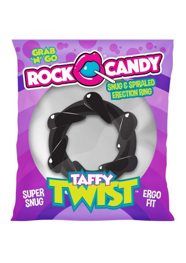 Rock Candy Taffy Twist Cock Ring - Black