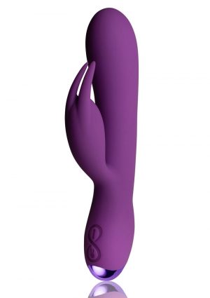 Flutter Rabbit Silicone Rechargeable Vibrator - Purple