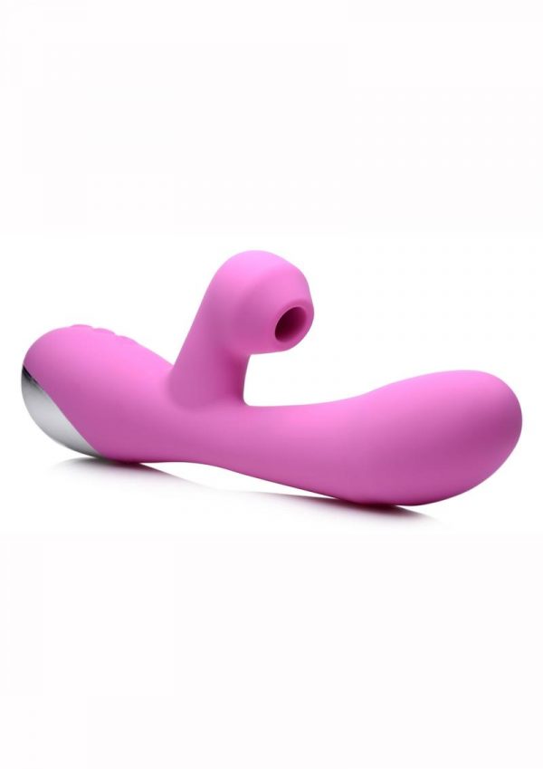 Inmi Shegasm Suction Come Hither Rechargeable Silicone Rabbit - Pink