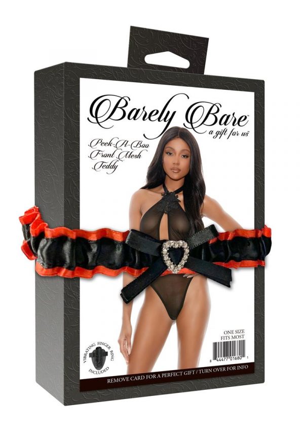 Barely Bare Peek-A-Boo Front Mesh Teddy - O/S - Black