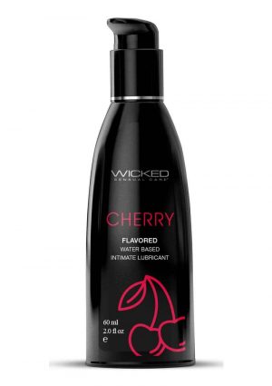 Wicked Aqua Water Based Flavored Lubricant Cherry 2oz