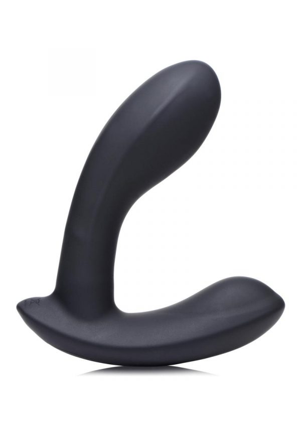 Zeus Vibrating andamp; E-Stim Silicone Rechargeable Prostate Massager With Remote Control - Black