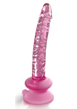Icicles No 86 Glass Wand With Bendable Silicone Suction Cup - Pink