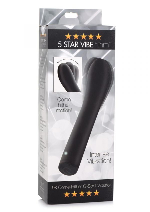 Inmi 5 Star Come Hither Silicone Rechargeable G-Spot Vibrator - Black
