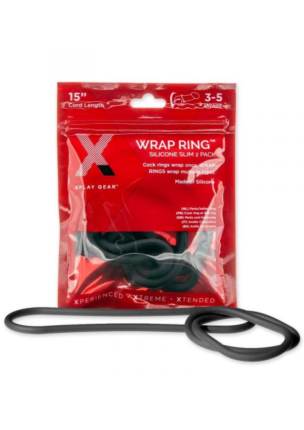 The Xplay Silicone Thin Wrap Ring 15in (2 Pack) - Black