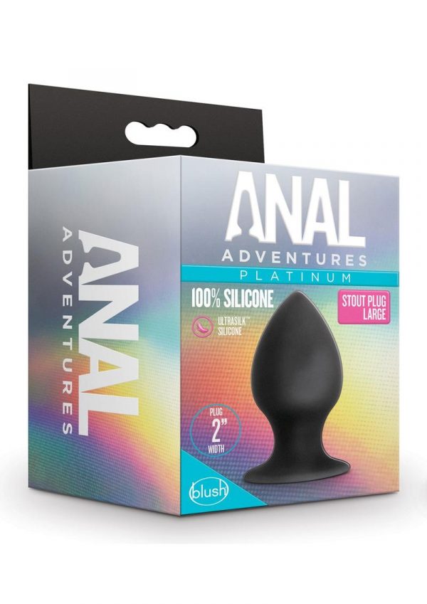 Anal Adventures Platinum Anal Stout Plug Large - Black