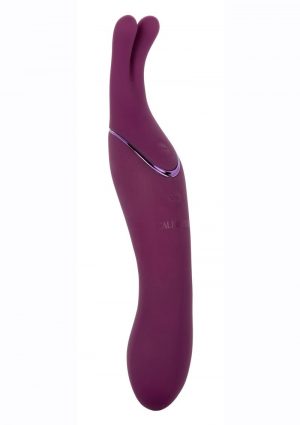 Tempt and Tease Sass Rechargeable Silicone Vibrator with Clitoral Stimulator - Purple