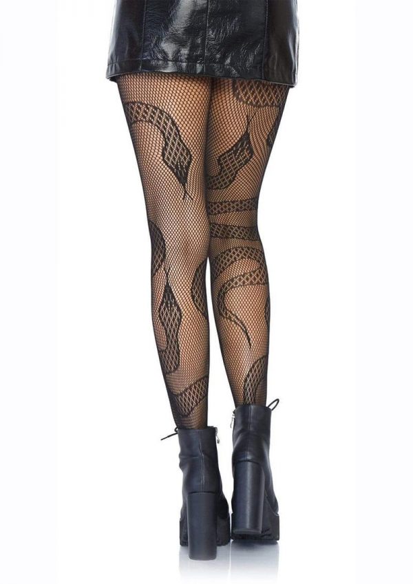 Leg Avenue Snake Net Tights - O/S - Black