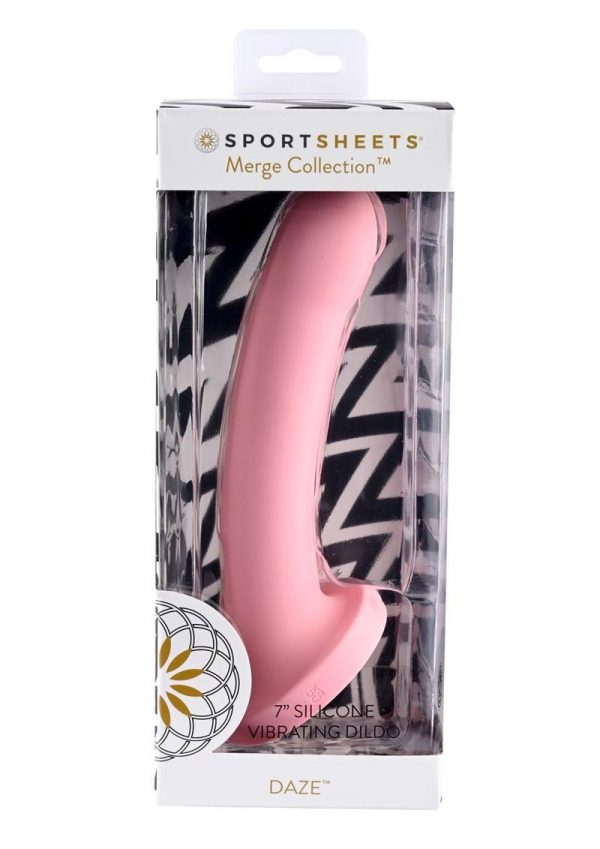 Daze Silicone Curved Dildo with Suction Cup 7in - Pink