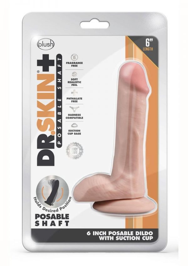 Dr. Skin Plus Posable Dildo 6in - Vanilla