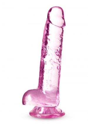 Naturally Yours Crystalline Dildo 7in - Rose